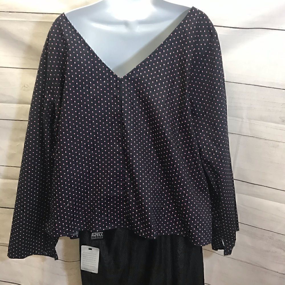 Eloquii Polka Dot Tie Front Top-Sz 24 - Picture 2 of 9